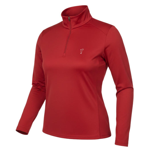 Golfino Women's Red Long Sleeve 1/4 Zip Golf Top Size 12
