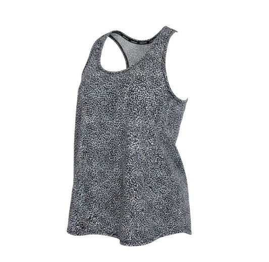 Prewornwholesale GOODMOVE blue animal print polyester racerback tank top with a scoop neck