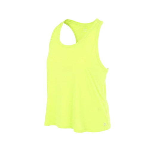 Prewornwholesale Goodmove women's neon green polyester racerback tank top with a round neck for athletic wear