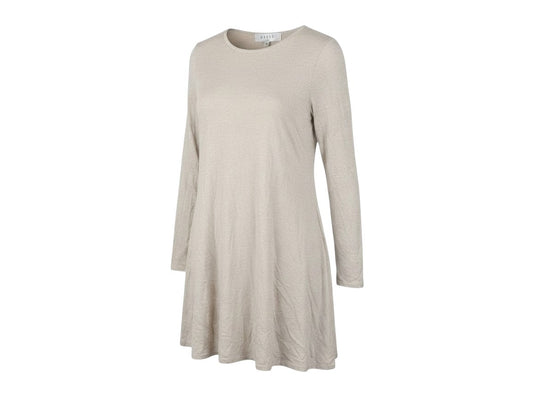 Grape London Women’s Beige L Swing Jersey Dress Long Sleeve