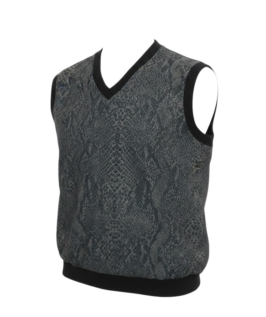 Sunderland of Scotland Womens Green Animal Print Polyester Pullover Tank Size M V-Neck Pullover