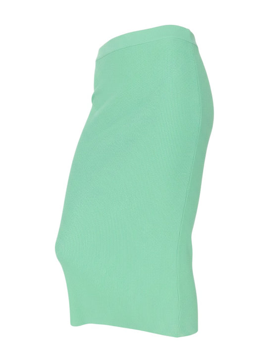 Prewornwholesale M&S Collection green knitted pencil mini skirt with an elasticated waistband and straight silhouette.