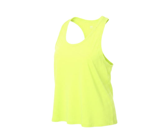 Prewornwholesale GOODMOVE women's neon green polyester racerback tank top with a scoop neck
