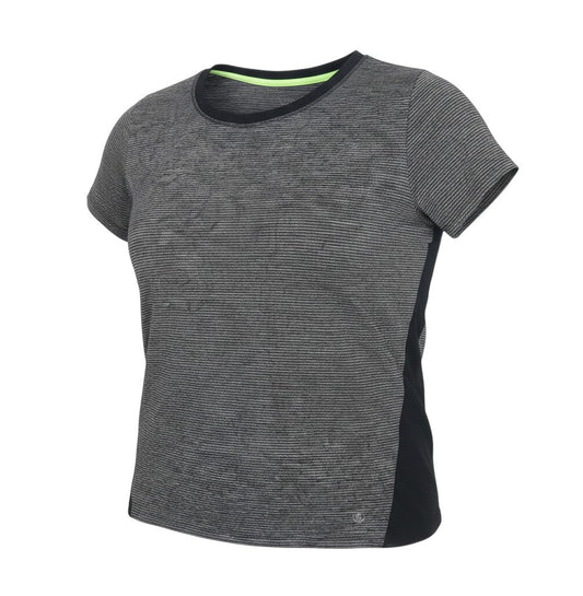 Prewornwholesale St. Bernard for Dunnes Stores grey heathered active T-shirt with black side panels and crew neck.