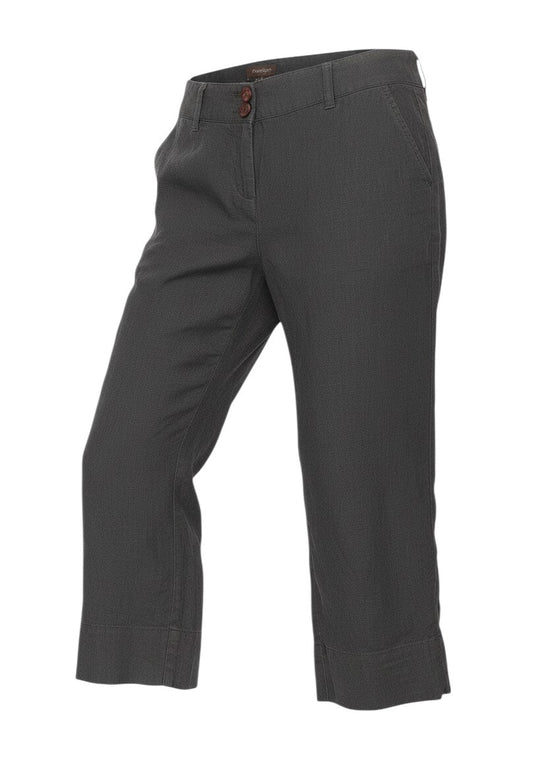 Phase Eight Women’s Grey Linen Cropped Wide-Leg Trousers UK 12