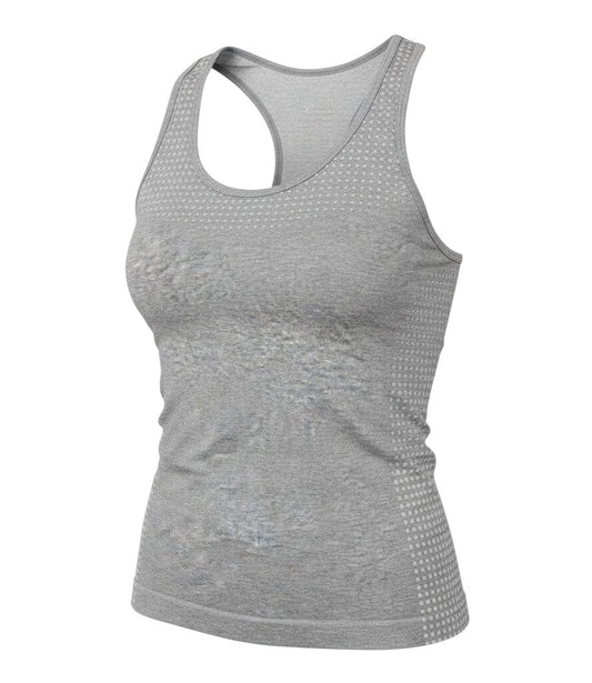 Work Out Womens Grey Polyester Basic Tank Size 10 Scoop Neck Pullover