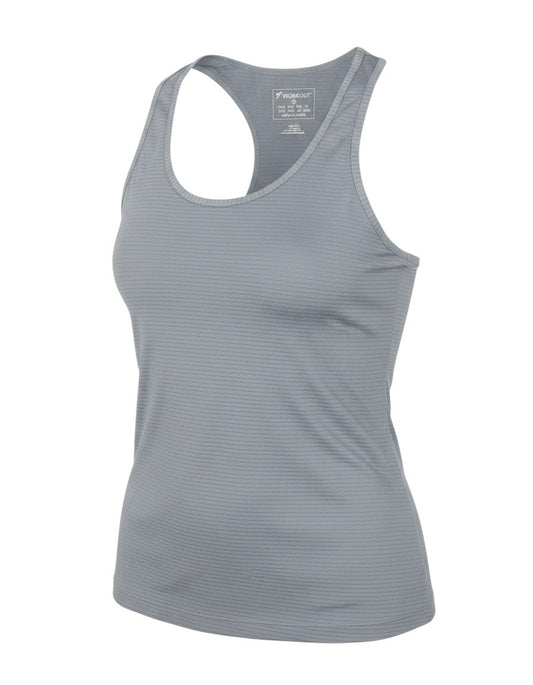 WorkOut Womens Grey Polyamide Blend Basic T-Shirt Size M Round Neck