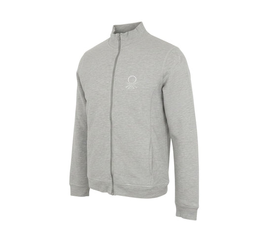 Prewornwholesale grey United Colors of Benetton zip-up track jacket with a high collar and subtle logo detail