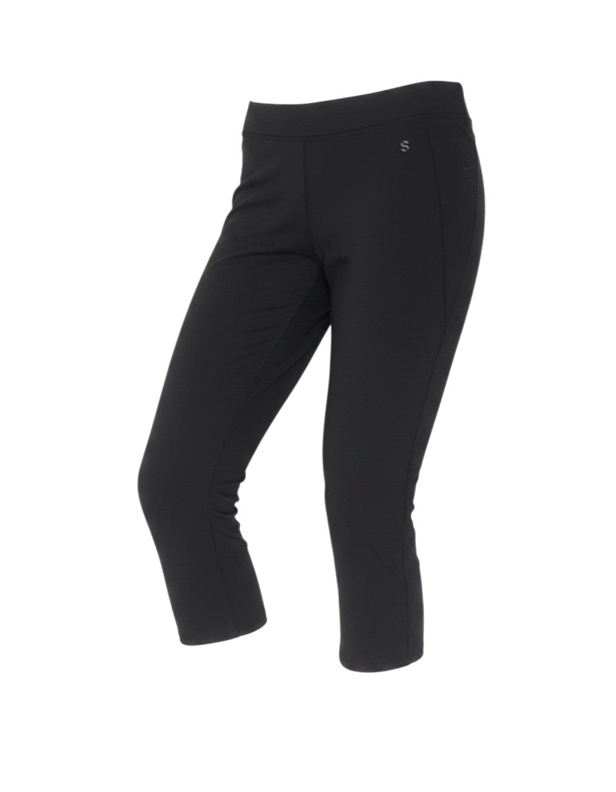 Prewornwholesale H&M women's black cropped leggings with a fitted design and small logo detail on the hip.