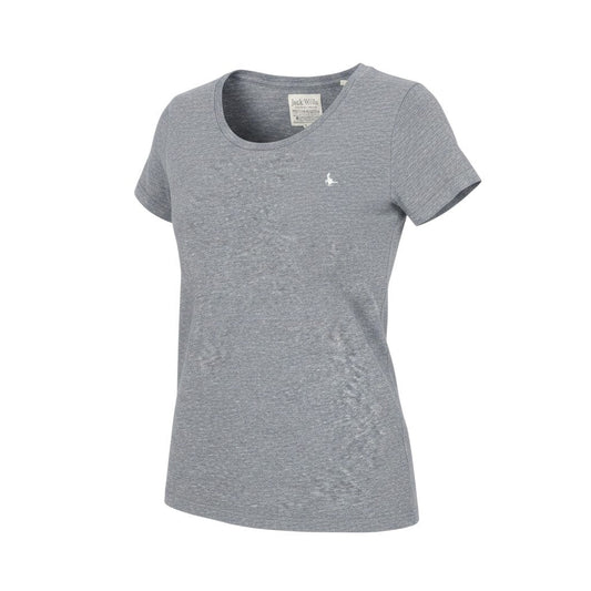 Jack Wills Womens Grey Size 6 Slim Fit Jersey T-Shirt