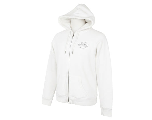Prewornwholesale Jack Wills white hooded full zip fleece jacket with drawstring hood and chest logo
