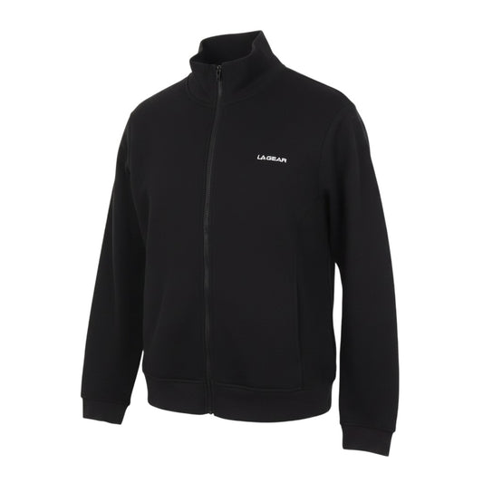 Prewornwholesale LA Gear black zip-up track jacket with high collar and long sleeves for women