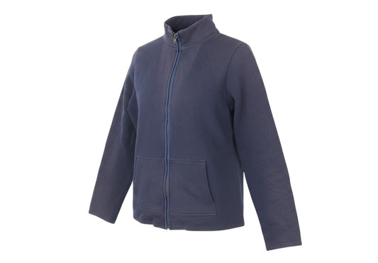 Prewornwholesale Laura Ashley blue cotton full zip jacket with a high collar and front pockets