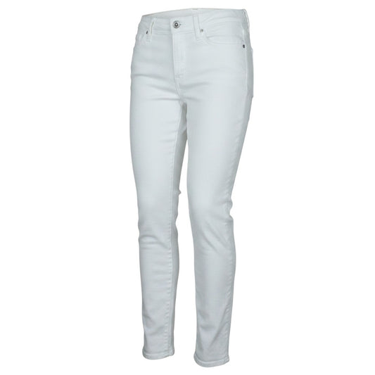 Prewornwholesale Levi's 711 mid-rise skinny jeans in white denim with a classic five-pocket design and slim fit.