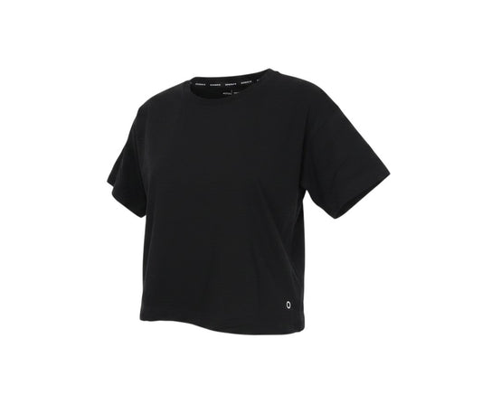 Prewornwholesale Marks and Spencer black breathable cotton blend activewear t-shirt with round neck and short sleeves