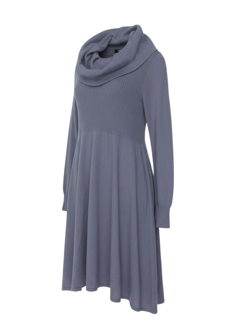 Marks & Spencer Women Blue UK 12 Cowl Neck Knit Jumper Dress