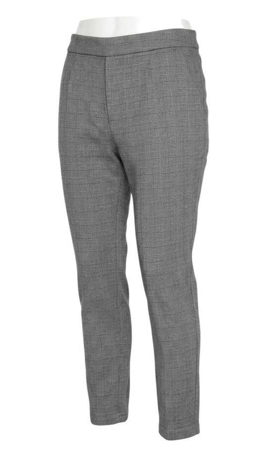 Prewornwholesale Marks and Spencer grey check trousers with a straight leg silhouette and comfortable elastic waist.