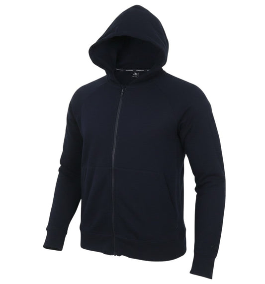 Prewornwholesale Marks and Spencer Goodmove navy blue cotton blend full zip hoodie with hood and front pockets