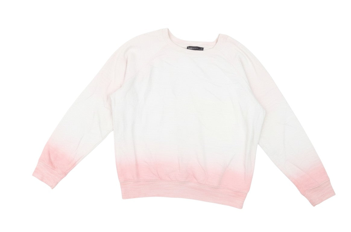 Prewornwholesale Marks and Spencer women's cotton pullover sweatshirt in a cream to blush pink ombre design.