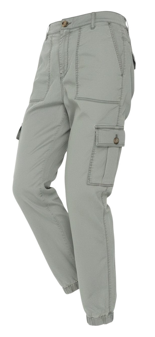 Marks & Spencer Women Green UK 8 Regular Cargo Tapered Trousers