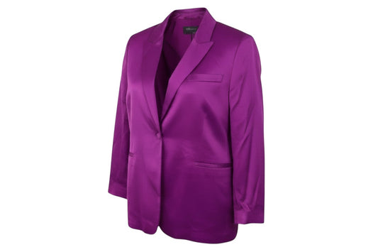 Prewornwholesale Marks & Spencer purple viscose tuxedo blazer with shawl lapels and single-button fastening