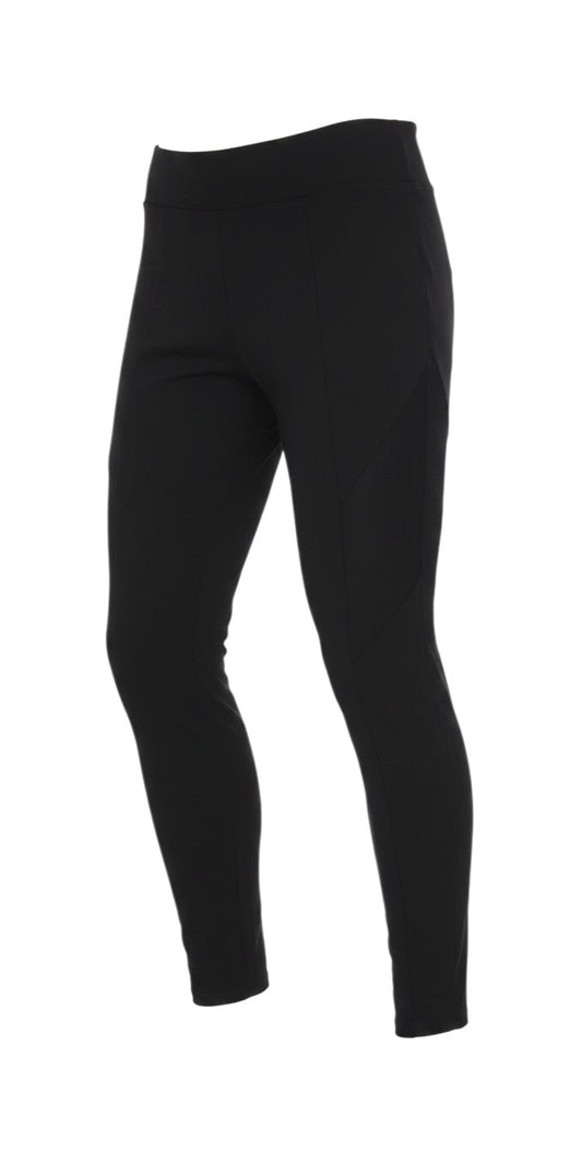 Prewornwholesale Miss Selfridge black ankle leggings in a stretchy polyester blend with subtle mesh panel detailing.