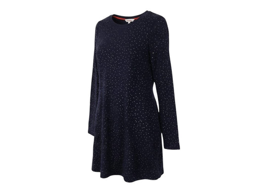 Boden Women’s Blue Gold Polka Dot Cotton Jumper Dress UK 12