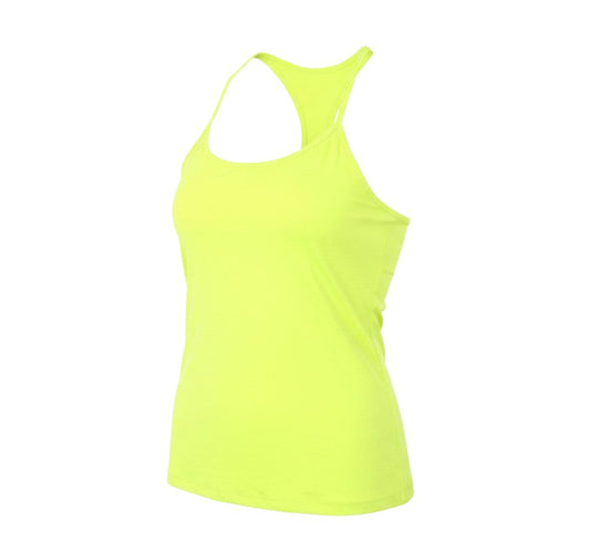 Prewornwholesale GOODMOVE women's neon green polyester racerback camisole with a scoop neck for athletic wear