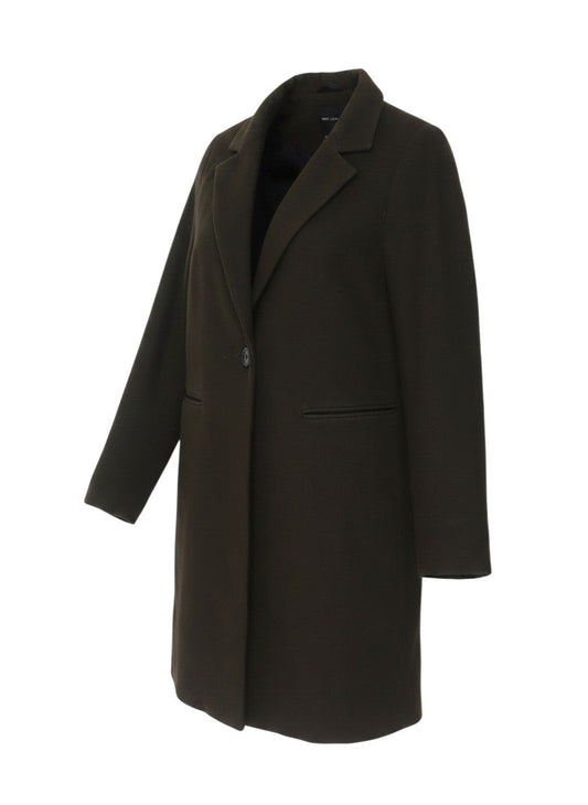 New Look Women’s Brown UK 12 Long Single-Breasted Overcoat