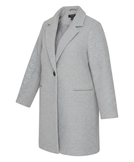 New Look Petite Women’s Grey Wool Blend Single-Breasted Coat UK 12