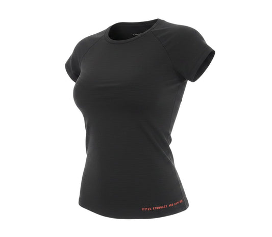 Prewornwholesale Next black short sleeve sports t-shirt with crew neck and red text detail on the hem