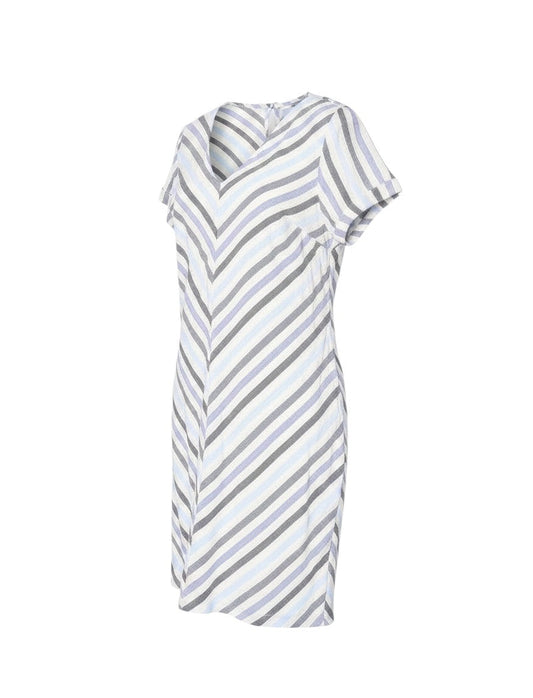 Next Women Multicoloured Stripe Linen Blend Shift Dress UK 14