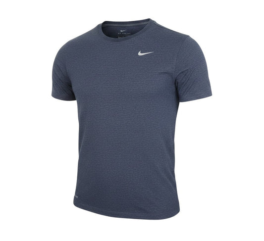 Prewornwholesale Nike blue Dri-FIT crew neck t-shirt with short sleeves for gym and running