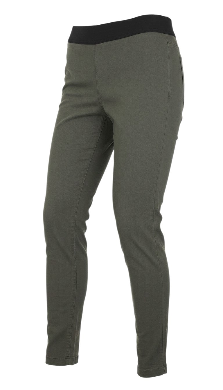 Prewornwholesale M&S women's olive green jegging jeans with a comfortable black elasticated waistband