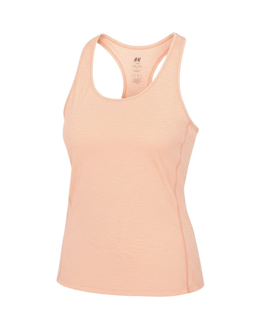 Prewornwholesale H&M women's orange racerback tank top in a lightweight, breathable fabric for athletic wear.