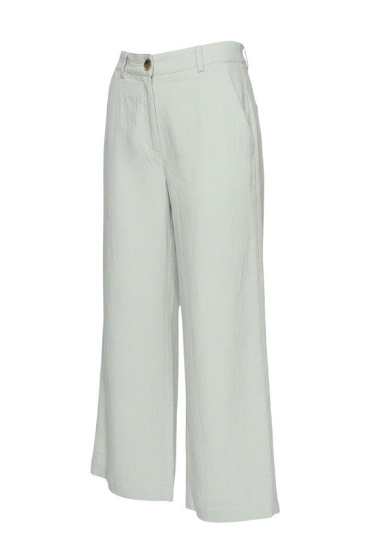 Marks & Spencer Women’s Pale Apple Green UK 10 Short Wide-Leg Trousers