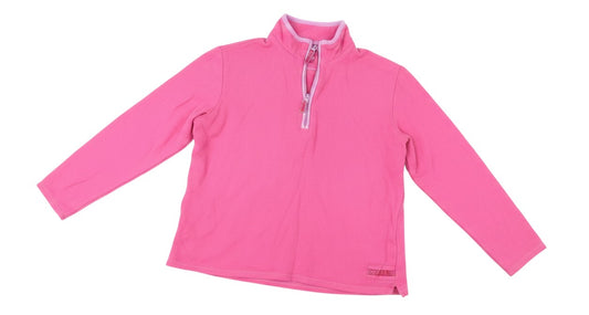 Prewornwholesale Peter Storm pink cotton quarter zip track jacket with high neckline and long sleeves