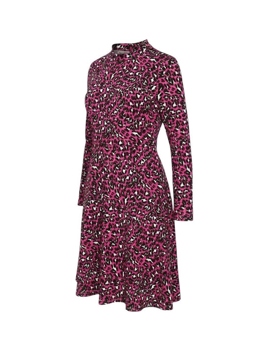 M&S Collection Women’s Pink Leopard Print Fit & Flare Dress UK 16