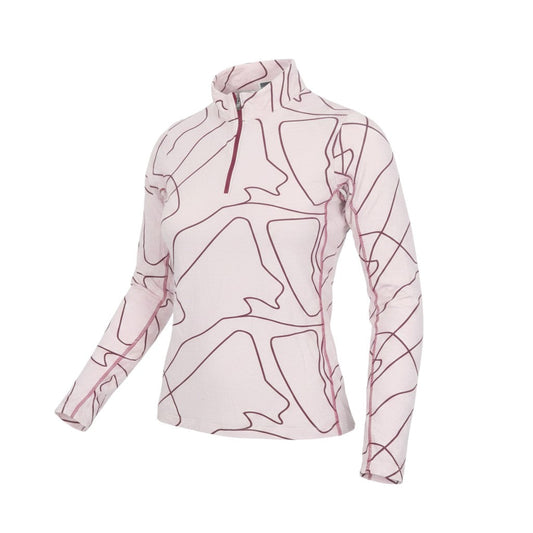 BAM Women Pink Long Sleeve 1/4 Zip Active Jersey Top Size 16