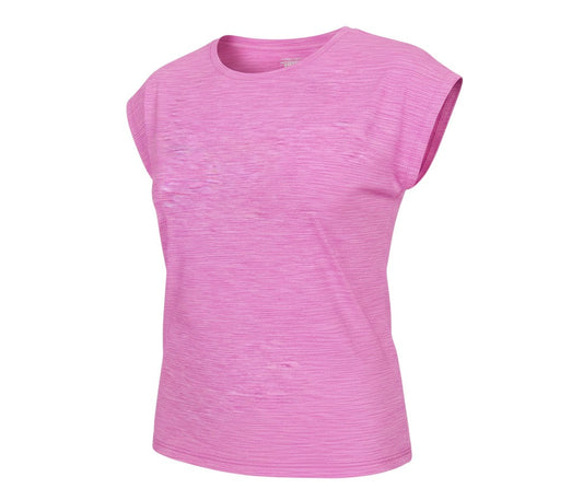 Prewornwholesale pink marl activewear sleeveless t-shirt with crew neck for women