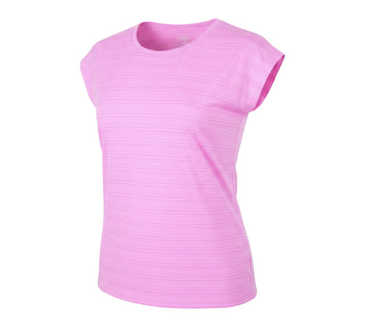 Prewornwholesale Dunnes Stores pink performance sport t-shirt with subtle horizontal stripes and sleeveless design