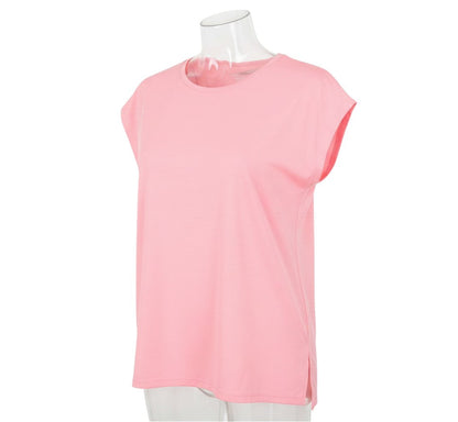 Dunnes Womens Pink  Polyester Basic T-Shirt Size L Round Neck Pullover