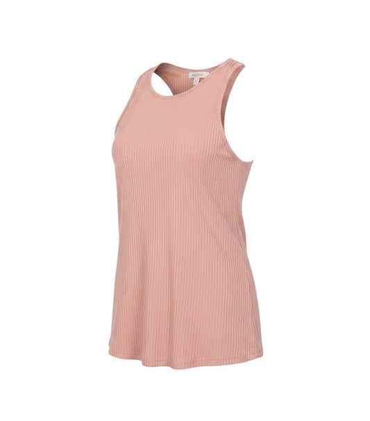 Prewornwholesale H&M womens pink ribbed tank top with a round neck in a sleeveless pullover style