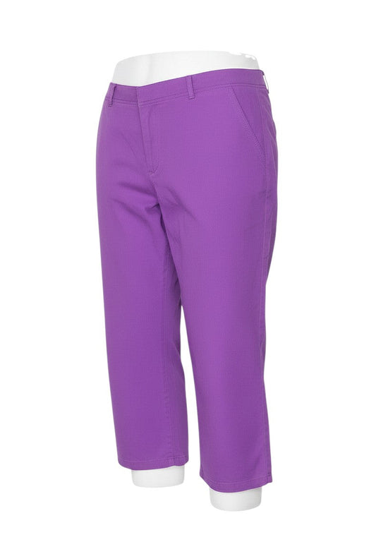 Cotton Traders Women Purple Size 18 Cropped Straight Cotton Trousers