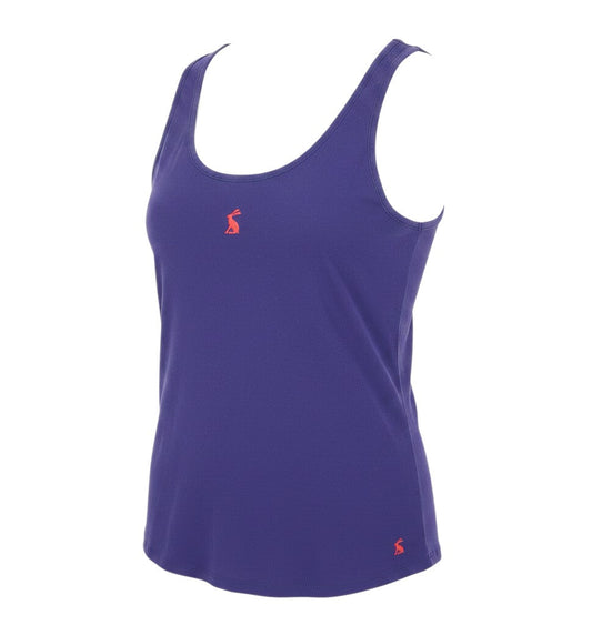 Prewornwholesale purple Joules scoop neck tank top in soft cotton blend with small red hare logo detail