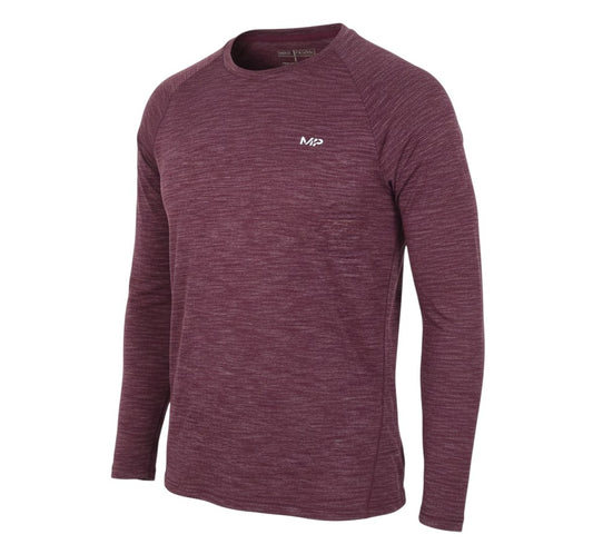 Prewornwholesale Myprotein purple marl long sleeve raglan gym training t-shirt with white chest logo