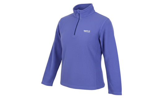 Prewornwholesale purple Regatta women's half-zip fleece sweatshirt with high neck and embroidered chest logo