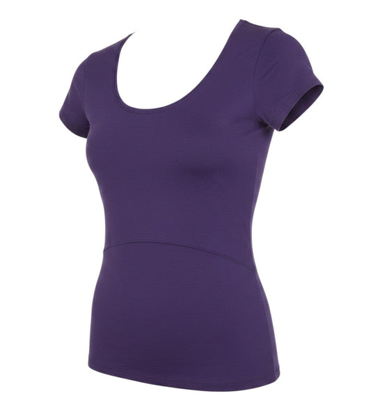 Work Out & Dance Women's Purple Stretch Dance T-Shirt Size 8