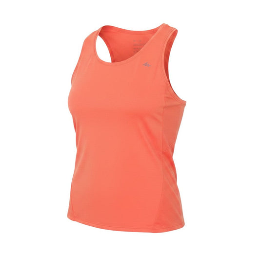 Prewornwholesale Quechua women's red polyester scoop neck tank top with racerback design