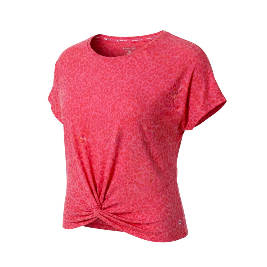Marks & Spencer Goodmove Red Animal Print Cropped Women's T-Shirt Size 16